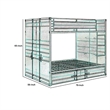 Benjara Industrial Style Full Size Bunk Bed with Recessed Panel Design- Red