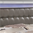 Benjara Contemporary Button Tufted Eastern King Bed with Ornate Bun Feet-Silver
