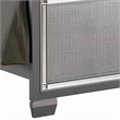 Benjara Textured California King Size Bed with Silver Trim Accents- Beige