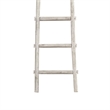 Benjara Transitional Style Wooden Decor Ladder with 6 Steps- White