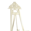 Benjara Wooden Hand Carved Tripod Easel with Back Leg Support- White