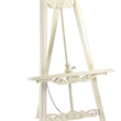 Benjara Wooden Hand Carved Tripod Easel with Back Leg Support- White