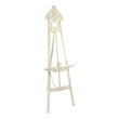 Benjara Wooden Hand Carved Tripod Easel with Back Leg Support- White