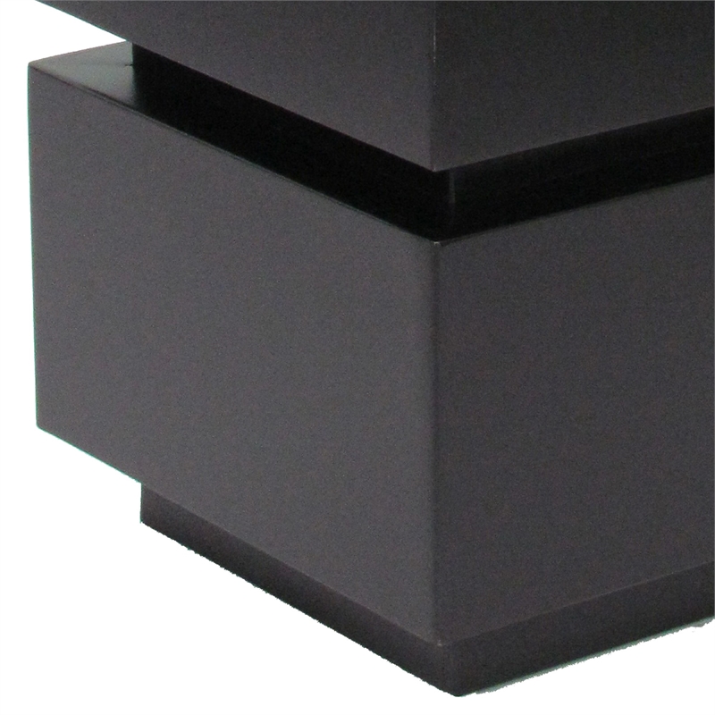 Benjara Wooden Pedestal Stand in Stacked Cube Design- Antique Black