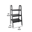 Benjara 3 Tier Wooden Storage Ladder Stand with Open Back and Sides- Black
