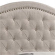 Benjara Fabric Upholstered Eastern King Bed with Camelback Headboard- Beige
