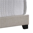 Benjara Fabric Upholstered Eastern King Bed with Camelback Headboard- Beige