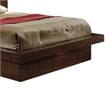Benjara Contemporary Style Platform Queen King Size Bed with Rail Seating- Brown
