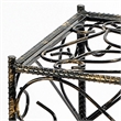 Benjara Scrolled Metal Frame Plant Stand with Square Top- Large- Black