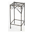 Benjara Scrolled Metal Frame Plant Stand with Square Top- Large- Black