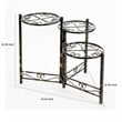Benjara 3 Tier Heart Clover Design Round Top Metal Plant Stand- Black