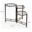 Benjara 3 Tier Heart Clover Design Round Top Metal Plant Stand- Black