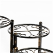 Benjara 3 Tier Heart Clover Design Round Top Metal Plant Stand- Black