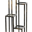 Benjara 4 Tier Cast Iron Frame Plant Stand with Tubular Legs- Black and Gold