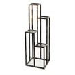Benjara 4 Tier Cast Iron Frame Plant Stand with Tubular Legs- Black and Gold