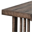 Benjara Rectangular Grained Wooden Bench with Slatted Side Panels- Brown