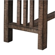 Benjara Rectangular Grained Wooden Bench with Slatted Side Panels- Brown