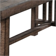 Benjara Rectangular Grained Wooden Bench with Slatted Side Panels- Brown