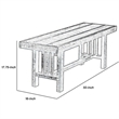 Benjara Rectangular Grained Wooden Bench with Slatted Side Panels- Brown