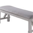 Benjara Fabric Upholstered Wooden Bench with Braces- Gray