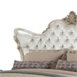 Benjara Fabric Upholstered Button Tufted Eastern King Wingback Headboard- White