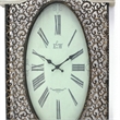 Benjara Wall Clock Set of 2 with Scalloped Wooden Top and Bottom- White