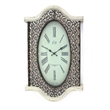 Benjara Wall Clock Set of 2 with Scalloped Wooden Top and Bottom- White