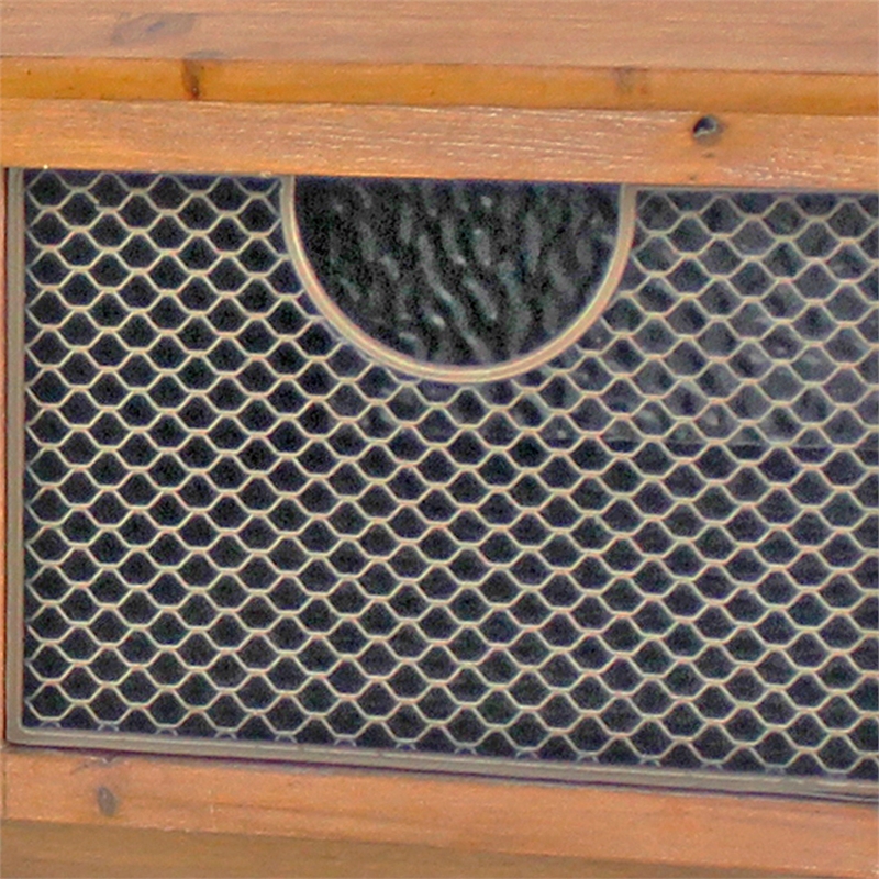 Benjara Wooden Wall Shelf with 4 Hooks and 3 Wire Baskets- Brown