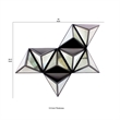 Benjara Prism Type Structured Wall Decor with Triangular Mirrors- Silver