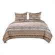 Benjara Full Size 3 Piece Polyester Quilt Set with Kilim Pattern- Multicolor