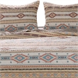 Benjara King Size 3 Piece Polyester Quilt Set with Kilim Pattern- Multicolor