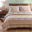 Benjara King Size 3 Piece Polyester Quilt Set with Kilim Pattern- Multicolor