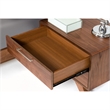 Benjara 2 Drawer Wooden Nightstand with Metal Bar Handles and Angled Legs- Brown