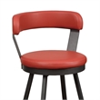 Benjara Leatherette Pub Chair with Curved Design Open Backrest (Set of 2)- Red