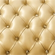 Benjara Traditional Button Tufted Leatherette Loveseat with Carved Details- Gold