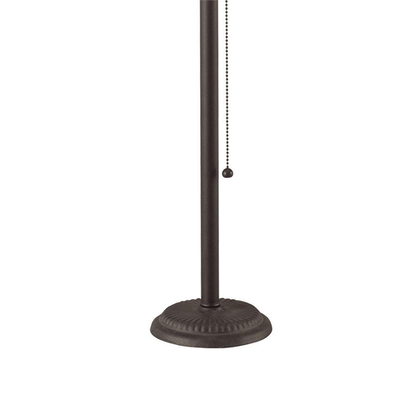 Benjara Paper Shade Metal Table Lamp w/ Pull Chain Switch-Set of 4-White & Black