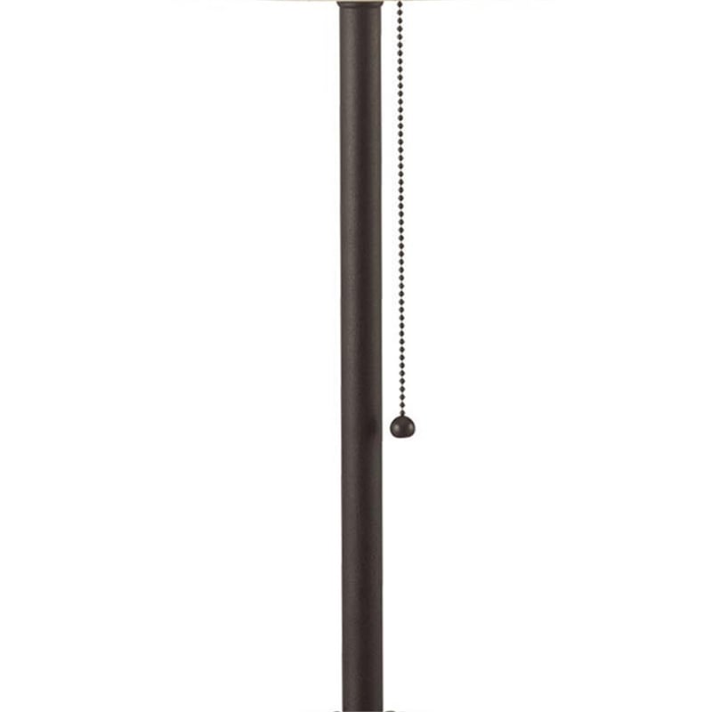 Benjara Paper Shade Metal Table Lamp w/ Pull Chain Switch-Set of 4-White & Black
