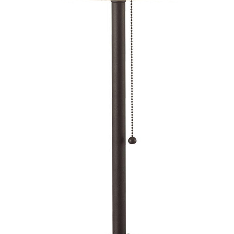 Benjara Paper Shade Metal Table Lamp w/ Pull Chain Switch-Set of 4-White & Black