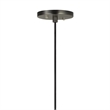 Benjara Hexagonal Metal Frame Single LED Light Pendant with Glass Diffuser-Black