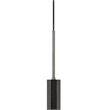Benjara Hexagonal Metal Frame Single LED Light Pendant with Glass Diffuser-Black