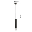 Benjara Hexagonal Metal Frame Single LED Light Pendant with Glass Diffuser-Black