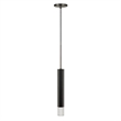 Benjara Hexagonal Metal Frame Single LED Light Pendant with Glass Diffuser-Black