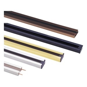 Benjara 8 Feet Metal 3 Wire Track Lighting Extension Rod- Black