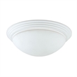 Benjara Dome Shaped Glass Ceiling Lamp with Hardwired Switch- White and Clear