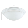 Benjara Dome Shaped Glass Ceiling Lamp with Hardwired Switch- White and Clear