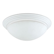 Benjara Dome Shaped Glass Ceiling Lamp with Hardwired Switch- White and Clear