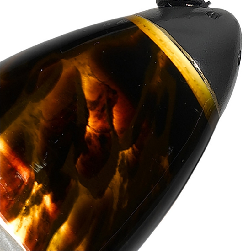 Benjara Hand Blown Glass Shade Track Light Head with Metal Frame- Gold & Bronze
