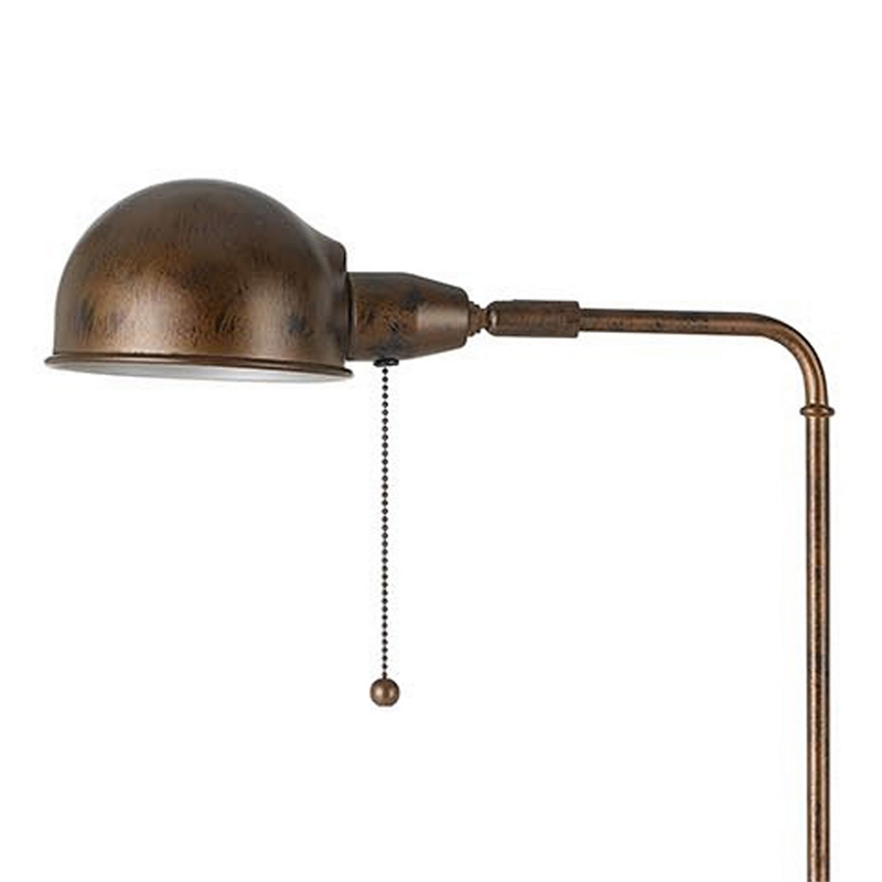 Benjara Adjustable Height Metal Pharmacy Lamp with Pull Chain Switch- Bronze
