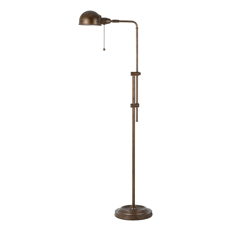 Benjara Adjustable Height Metal Pharmacy Lamp with Pull Chain Switch- Bronze