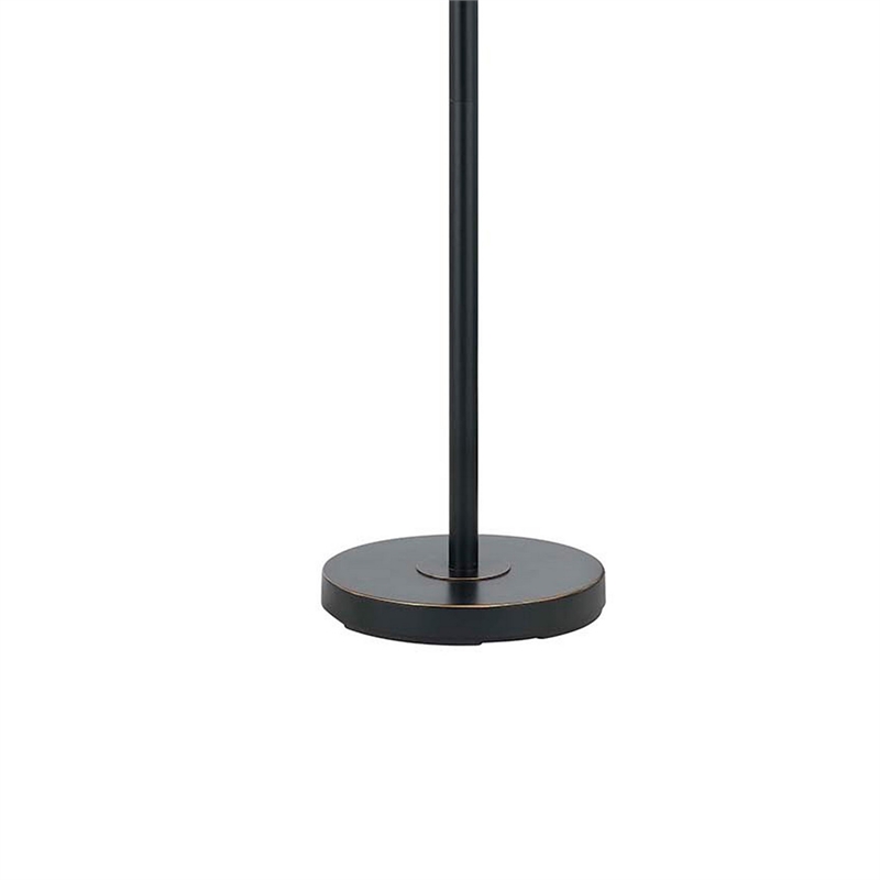 Benjara 80 Watt Metal Floor Lamp with Dual Gooseneck and Uno Style Shades- Black